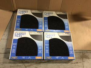 lot 53 image: Nexus Jet 12 in. x 12 in. Peel and Stick Carpet Tiles (12 TilesCase)  &nbspCustomer Returns See Pictures