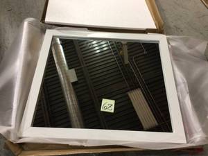 lot 68 image: Elise 35 in. W x 31.2 in. H Framed Mirror in WHITE &nbspCustomer Returns See Pictures