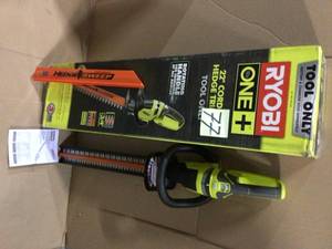 lot 77 image: ONE 18V 22 in. Cordless Battery Hedge Trimmer (Tool Only) by RYOBI &nbspCustomer Returns See Pictures