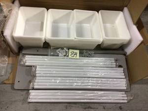 lot 84 image: Inspire Grey and White Extra Large Storage Organizer with 20 Plastic Bins &nbspCustomer Returns See Pictures