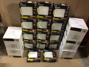lot 90 image: 56 in. 3000K Bright White Round J Box Integrated LED Retrofit White Recessed Light Trim Flat Panel Downlight (4-Pack) by Feit Electric &nbspCustomer Returns See Pictures