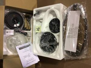 lot 94 image: Lakemoore 48 in. LED IndoorOutdoor Matte Black Ceiling Fan with Light Kit by Hampton Bay &nbspCustomer Returns See Pictures
