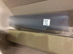 lot 100 image: Evolve Modern Shape 42 in. x 56 in. Clear Office Chair Mat with Lip for Hard Floors by Dimex &nbspCustomer Returns See Pictures