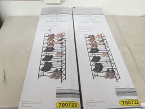 lot 25 image: 2 hunting home 10 tier shoe towers ...