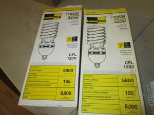lot 85 image: 2 lumapro cfl medium base lights...