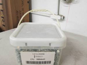 lot 108 image: bucket of roofing nails 30lbs 1-14...