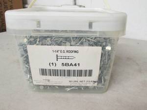 lot 109 image: bucket of roofing nails 30lbs 1-14...