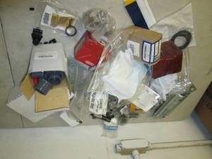lot 113 image: box of nuts , bolts, metal fittings...