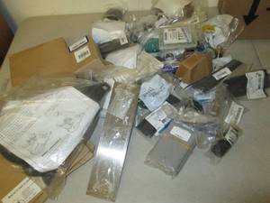 lot 120 image: box of urnial screens , pump stand ...