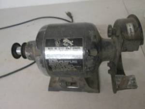 lot 127 image: bench grinder model LF-137 powers o...