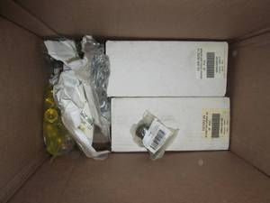 lot 138 image: box of nuts, bolts, washers, pipe f...