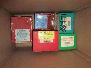 lot 144 image: box of nuts, bolts, pipe fittings a...