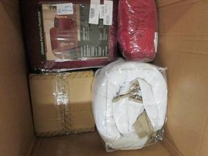 lot 195 image: box of furniture covers and valance...