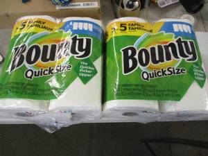 4 Bounty Family Roll Paper Towels...