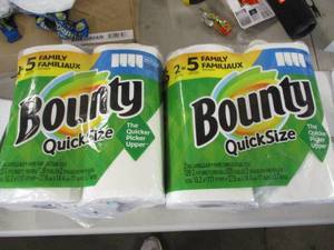 4 Bounty Family Roll Paper Towels...