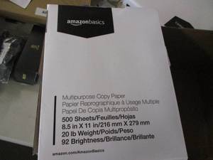 2500 sheets of Amazon Basics Paper...