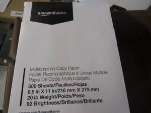 2500 sheets of Amazon Basics Paper...