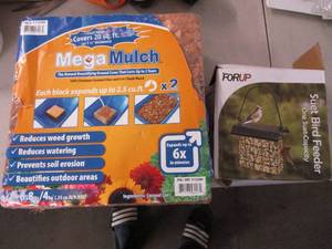 Mega Mulch and a Birdfeeder missin...