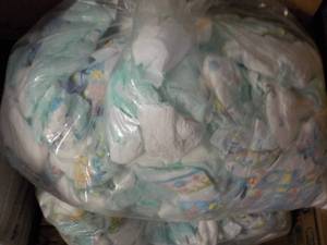 Bag of 100 or so Diapers newborn-3...