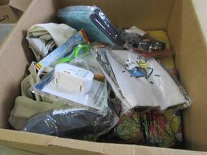 Box of Assorted Items including tra...