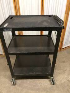 lot 57 image: Luxor 3-Shelf Black Utility Cart