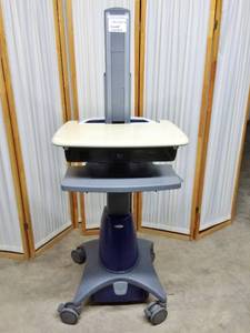 lot 6 image: WOW MSRP $4000 Ergotron StyleView Industrial Grade Mobile Laptop Or Stand UpSit Computer Workstation Height Adjustable Platform Medical COW Cart - Electronics Not Included #2 No Key