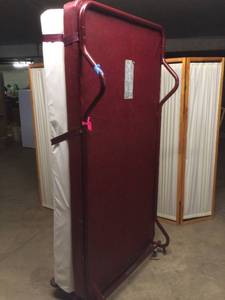 lot 19 image: MSRP $1400 Sico Mobile Sleeper Economy Bed - Perfect For The Cabin Or Basement... Hey Even The Garage or Mancave - Stowaway Mattress On Wheels Great Condition