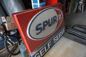 lot 52 image: Vintage Spur Gas Station Service Sign