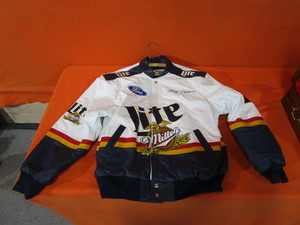 lot 136 image: Leather Rusty Wallace Jacket sz XL