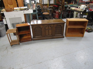 lot 138 image: Record Player, Book Shelves, Plant Stand