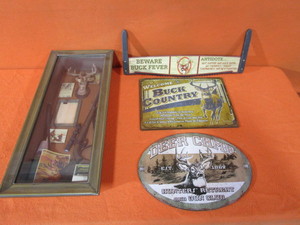 lot 152 image: Deer Hunting Shadow Box & Signs