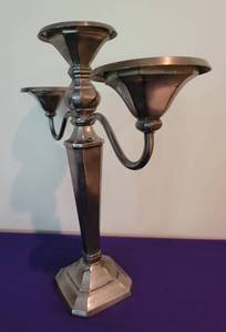 lot 37 image: Silver-Tone Pottery Barn Candelabra