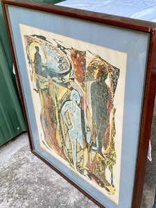 lot 69 image: Framed Vintage Block Print by Leone Kasper