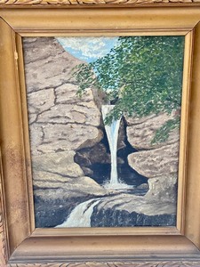 lot 87 image: Vintage Waterfall Painting