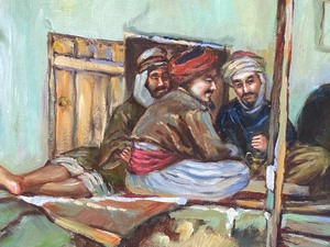 lot 91 image: Middle Eastern Scene Framed Art