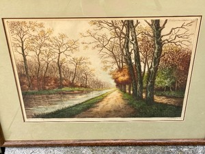 lot 92 image: Framed Vintage Etching