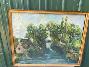 lot 97 image: Large Oil on Canvas