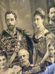 lot 167 image: Framed Print of King Oscar II with Swedish Royal Family