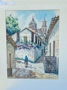 lot 163 image: Pair of Framed Watercolor Paintings