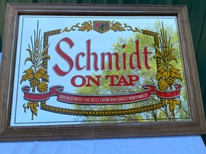 lot 160 image: Lighted Schmidt on Tap Mirrored Sign