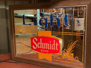 lot 159 image: Lighted Light Schmidt Beer Mirror Sign