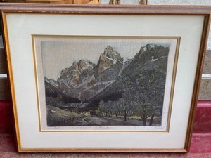 lot 148 image: Vintage Colored Etching