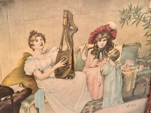 lot 136 image: Adorable Framed Vintage Print