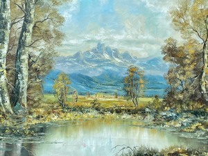 lot 128 image: Framed Nature Scene Oil Painting by J. Fuhrmann