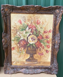 lot 130 image: Pair of Floral Paintings