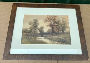 lot 133 image: Vintage Framed Etching Country Scene