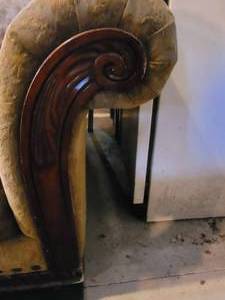 lot 207 image: Vintage Couch Featuring Gorgeous Woodwork