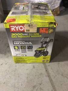 lot 7 image: 3000 PSI 2.3 GPM Honda Gas Pressure Washer by RYOBI (customer return) see pictures