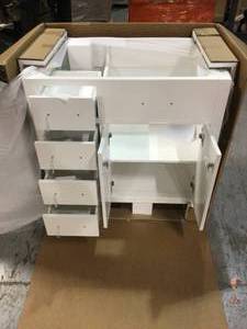 lot 36 image: Caroline Parkway 36 in. W Bath Vanity in White with Marble Vanity Top in White with Square Basin and Mirror by Virtu USA (review all picture)