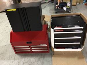 lot 41 image: Mix pallet of husky storage cabinets and chest costumer return mix conditions  review all pictures